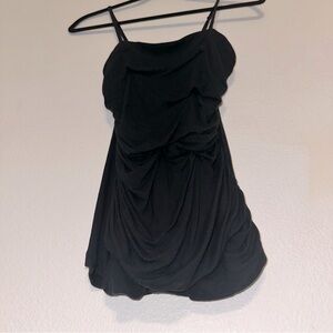 Express Black Spaghetti Strap Gathered Top